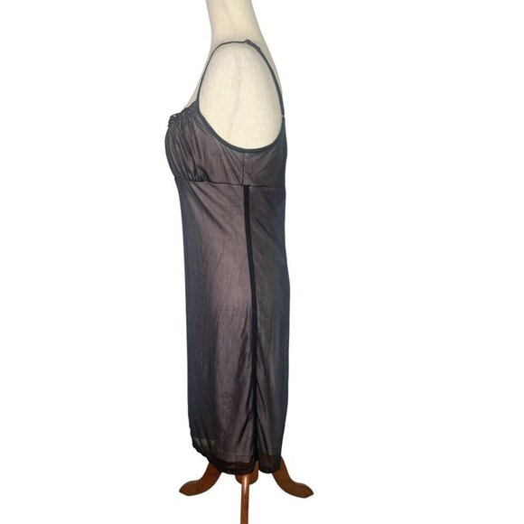 Vtg Y2k Milkmaid Dress Fits M Black Pink Sheer Whimsigoth Goth Fairy Sequin - Picture 5 of 16